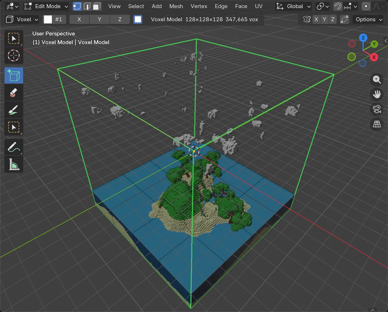 The Island preset of the Scene generator, in one press